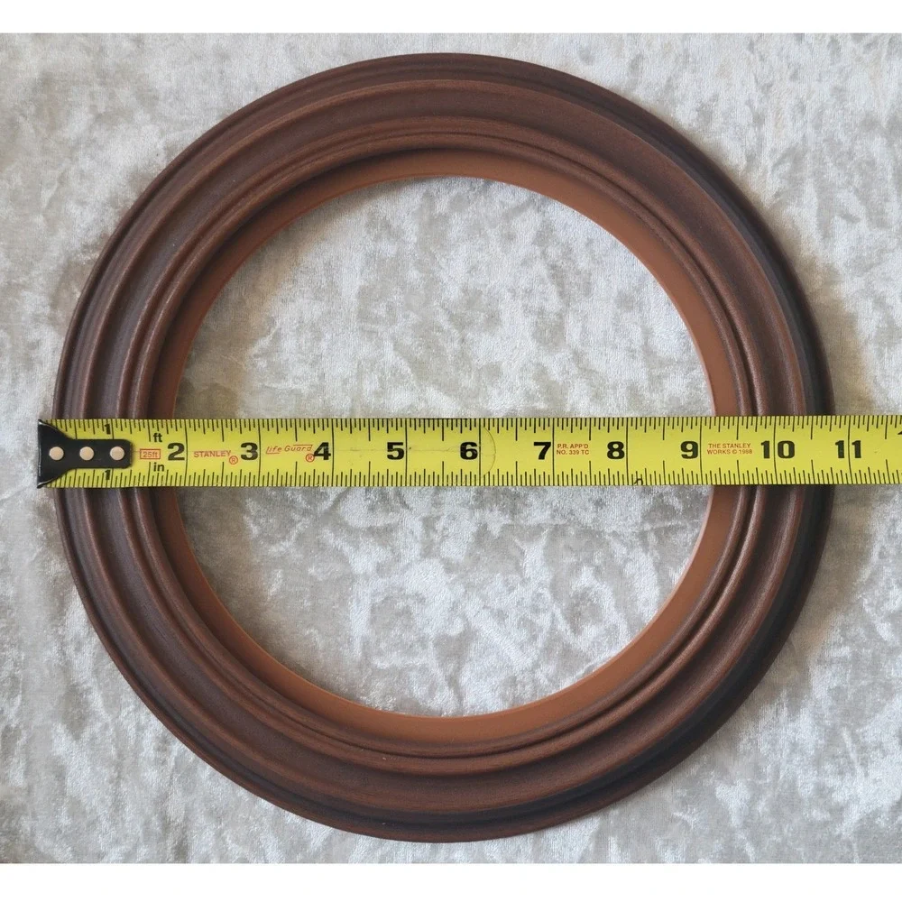 6 Van Hygan & Smythe Round faux wood Plastic Picture Plate Frames 11
